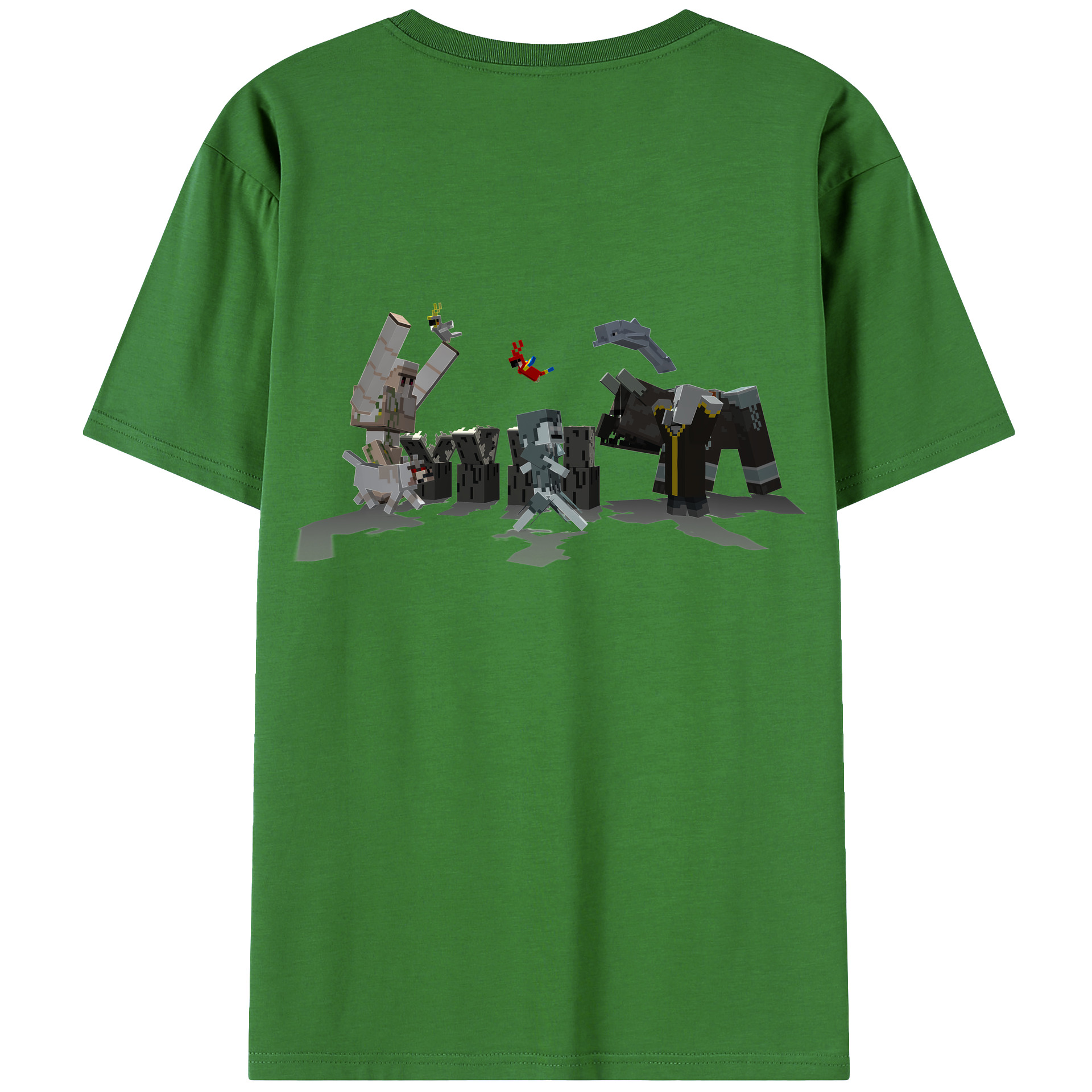 （画像用） マインクラフト ブロックの世界 Minecraft MC Block world レディース半袖Tシャツ(バックプリント)